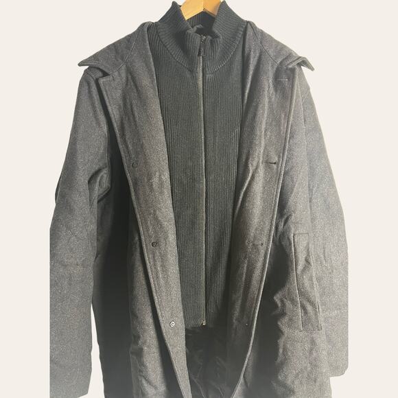 Kenneth Cole Reaction Men’s Black Wool Blend Dickey Coat Size XXL - Picture 4 of 9